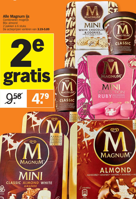 Magnum   ijslollies, ijsspecialiteit folder aanbieding bij  Albert Heijn - details