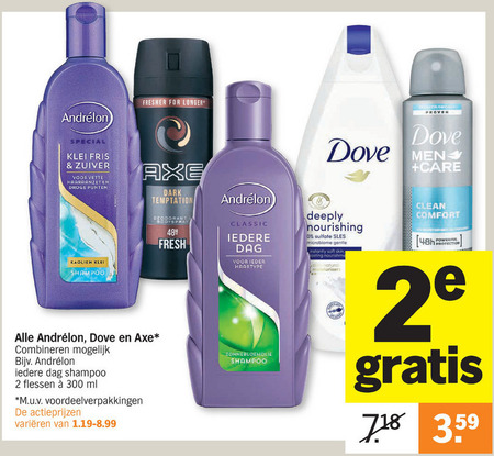 Andrelon   haarverzorging, deodorant folder aanbieding bij  Albert Heijn - details