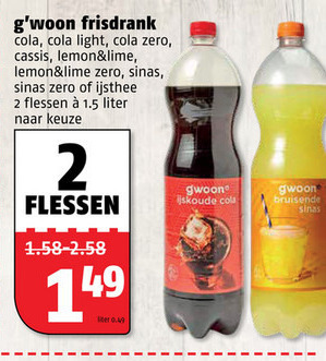 Gwoon   cola, ice tea folder aanbieding bij  Poiesz - details