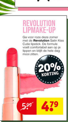 Revolution   lipstick folder aanbieding bij  Kruidvat - details