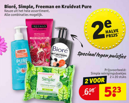 Simple   gezichtsverzorging, gezichtsreiniging folder aanbieding bij  Kruidvat - details