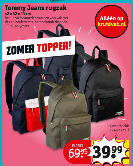 Tommy Hilfiger rugtas folder aanbieding Kruidvat - details