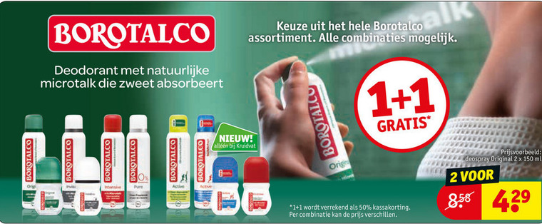 Borotalco   deodorant folder aanbieding bij  Kruidvat - details