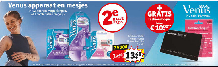 Gillette Venus   dames scheermesje folder aanbieding bij  Kruidvat - details