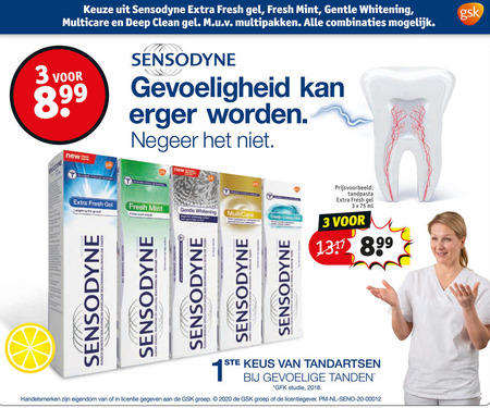 Sensodyne   tandpasta folder aanbieding bij  Kruidvat - details