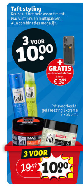 Taft   hairspray, haargel folder aanbieding bij  Kruidvat - details