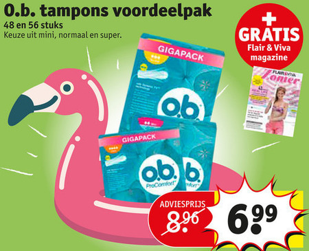 O.B.   tampons folder aanbieding bij  Kruidvat - details