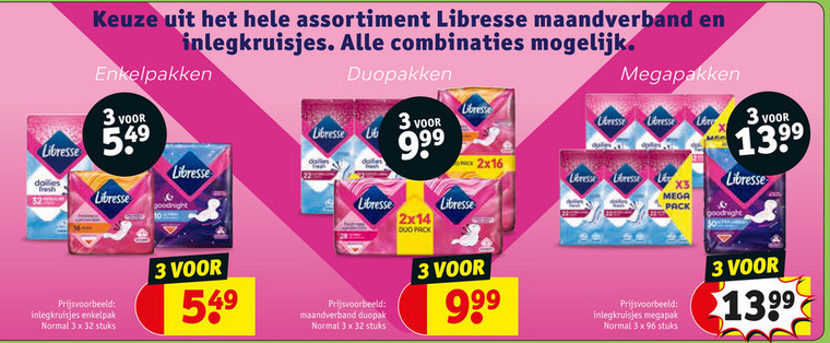 Libresse   inlegkruisjes, maandverband folder aanbieding bij  Kruidvat - details