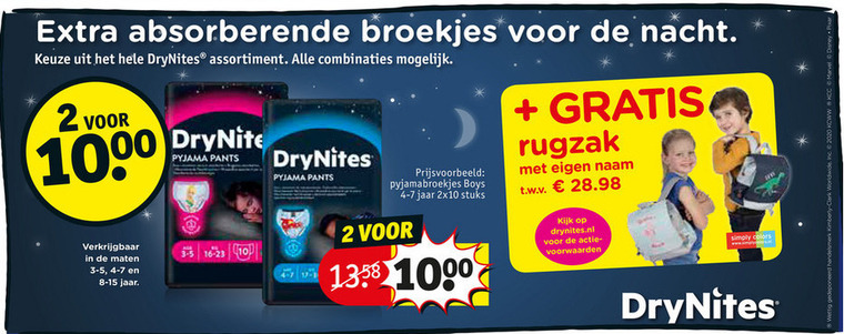 DryNites   luierbroekjes folder aanbieding bij  Kruidvat - details