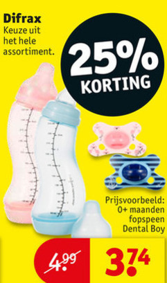 Difrax   fopspeen, babyflesje folder aanbieding bij  Kruidvat - details