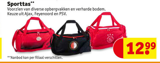 Vete Onderzoek het brand Feyenoord sporttas folder aanbieding bij Kruidvat - details