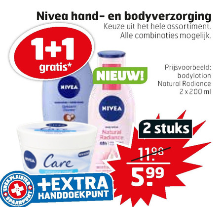 Nivea   handcreme, bodylotion folder aanbieding bij  Trekpleister - details