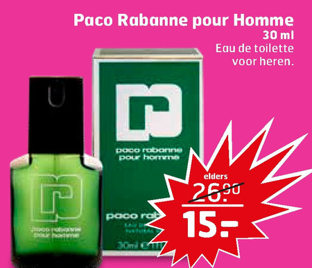 Paco Rabanne   eau de toilette folder aanbieding bij  Trekpleister - details