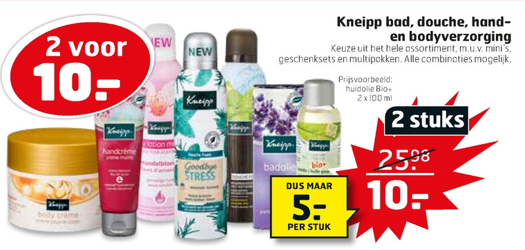 Kneipp   huidolie, douchegel folder aanbieding bij  Trekpleister - details