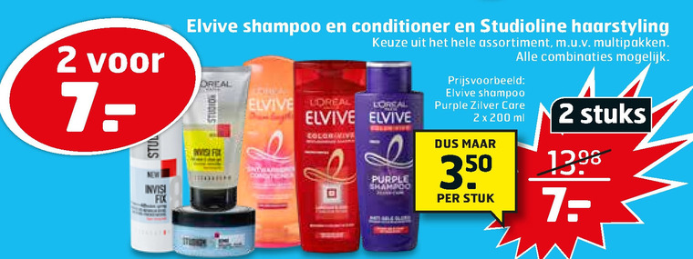 Elvive   haargel, shampoo folder aanbieding bij  Trekpleister - details