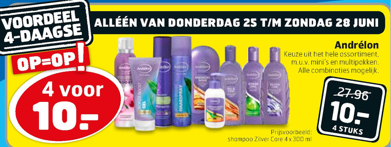 Andrelon   haarmousse, shampoo folder aanbieding bij  Trekpleister - details