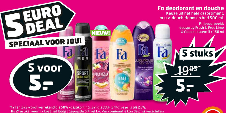 Fa   deodorant, douchegel folder aanbieding bij  Trekpleister - details