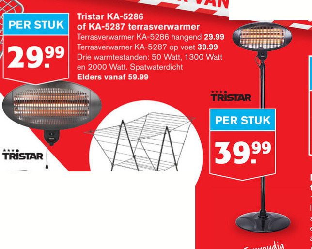 Tristar   staande terrasverwamer, wandterrasverwamer folder aanbieding bij  Hoogvliet - details