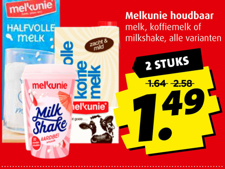 Melkunie   melk, milkshake folder aanbieding bij  Boni - details