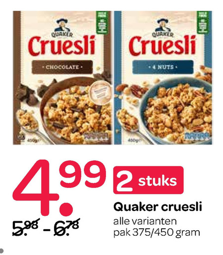 Quaker   cruesli folder aanbieding bij  Spar - details