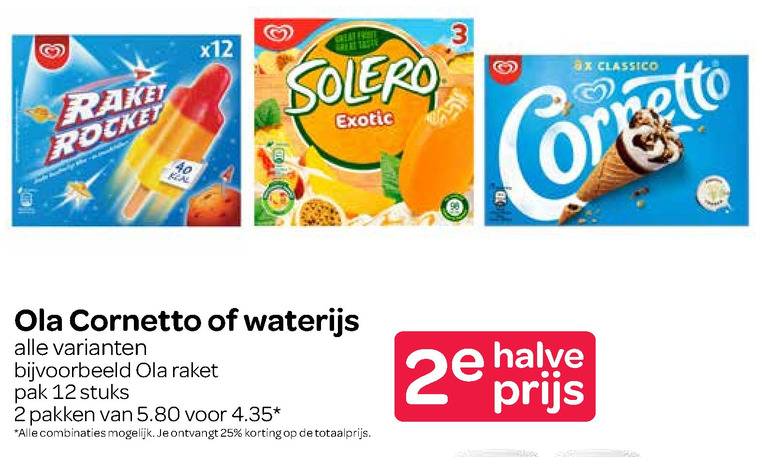 Ola   ijscornets, ijslollies folder aanbieding bij  Spar - details