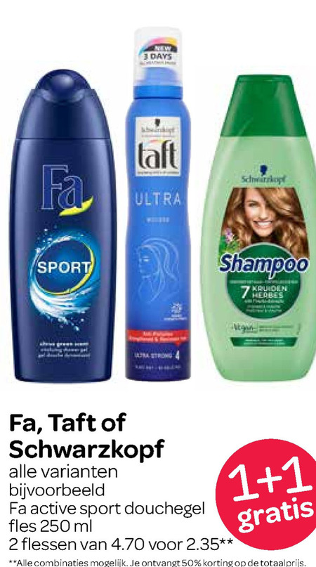 Fa   douchegel, shampoo folder aanbieding bij  Spar - details