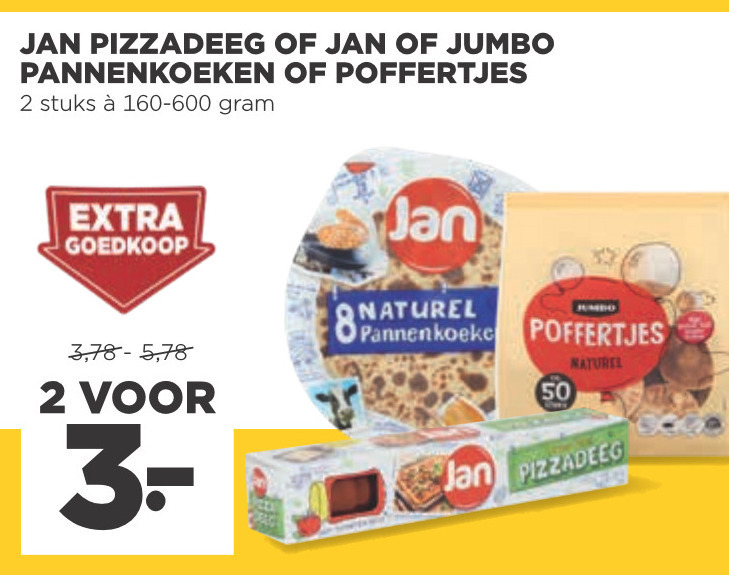 Jan   pizzadeeg, poffertjes folder aanbieding bij  Jumbo - details