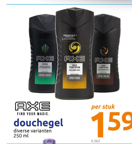 Axe   douchegel folder aanbieding bij  Action - details