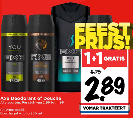 Axe   deodorant, douchegel folder aanbieding bij  Vomar - details