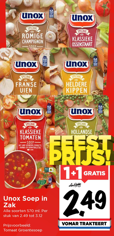 Unox   soep folder aanbieding bij  Vomar - details