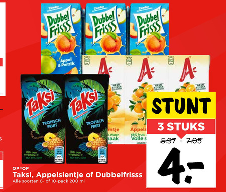 Dubbelfrisss   fruitdrank folder aanbieding bij  Vomar - details