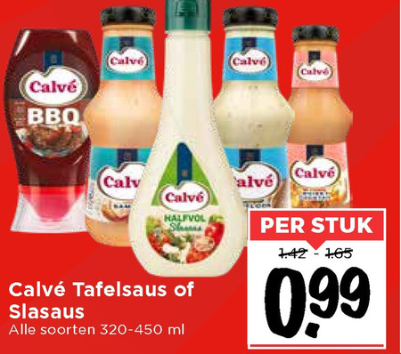 Calve   snacksaus, slasaus folder aanbieding bij  Vomar - details