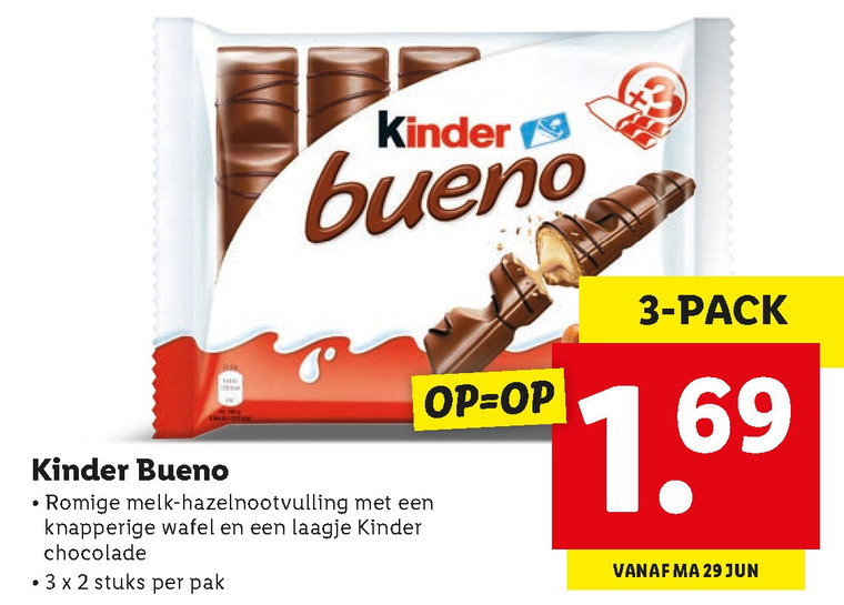 Kinder Bueno   chocolade folder aanbieding bij  Lidl - details