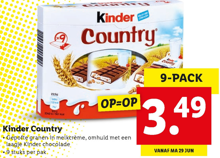 Kinder   chocolade folder aanbieding bij  Lidl - details