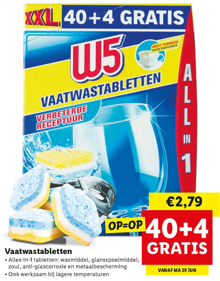 W5   vaatwasmiddel folder aanbieding bij  Lidl - details