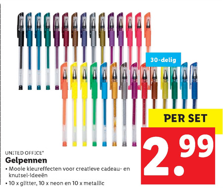 United Office   gelpen folder aanbieding bij  Lidl - details