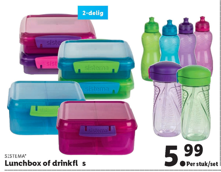 Sistema   drinkfles, lunchbox folder aanbieding bij  Lidl - details