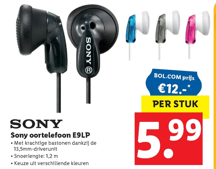 Sony   oortelefoon folder aanbieding bij  Lidl - details