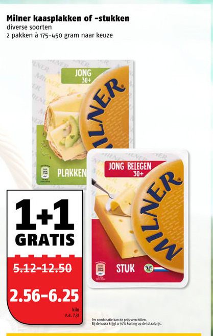 Milner   kaas, kaasplakken folder aanbieding bij  Poiesz - details