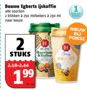 Douwe Egberts   ijskoffie folder aanbieding bij  Poiesz - details