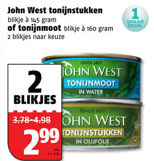 John West   tonijn in blik folder aanbieding bij  Poiesz - details