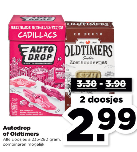 Oldtimers   drop, snoep folder aanbieding bij  Plus - details