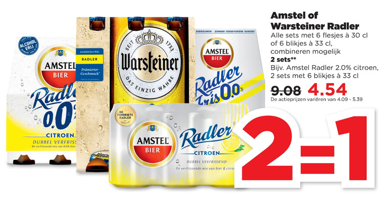 Amstel   radler bier folder aanbieding bij  Plus - details