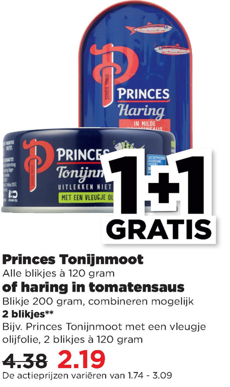 Princes   tonijn in blik, haring folder aanbieding bij  Plus - details