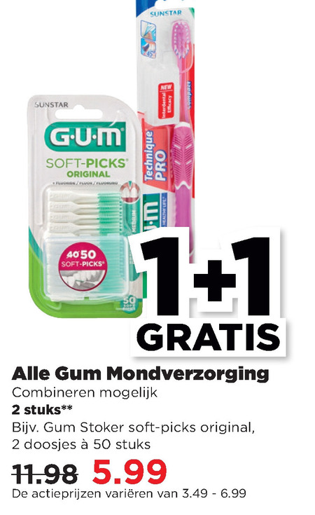 G.U.M.   tandenborstel, interdentale ragers folder aanbieding bij  Plus - details