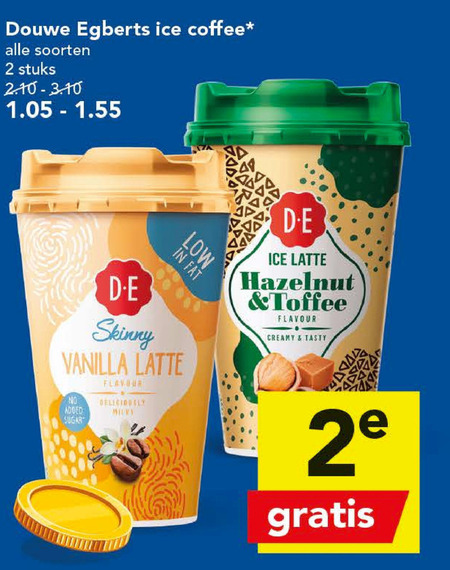 Douwe Egberts   ijskoffie folder aanbieding bij  Deen - details