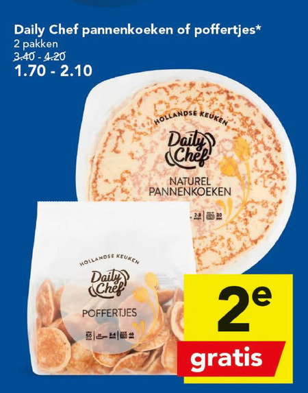 Daily Chef   poffertjes, pannenkoek folder aanbieding bij  Deen - details