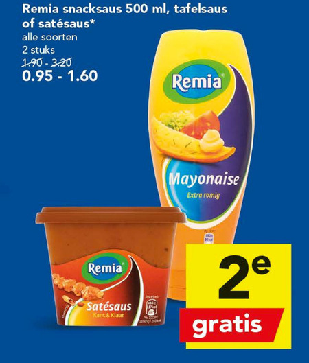 Remia   snacksaus, mayonaise folder aanbieding bij  Deen - details