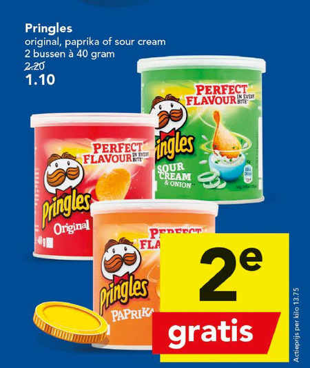 Pringles   chips folder aanbieding bij  Deen - details