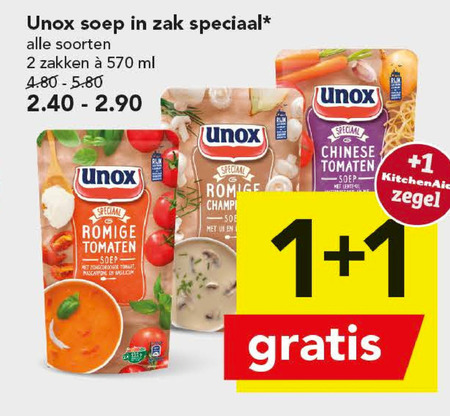 Unox   soep folder aanbieding bij  Deen - details